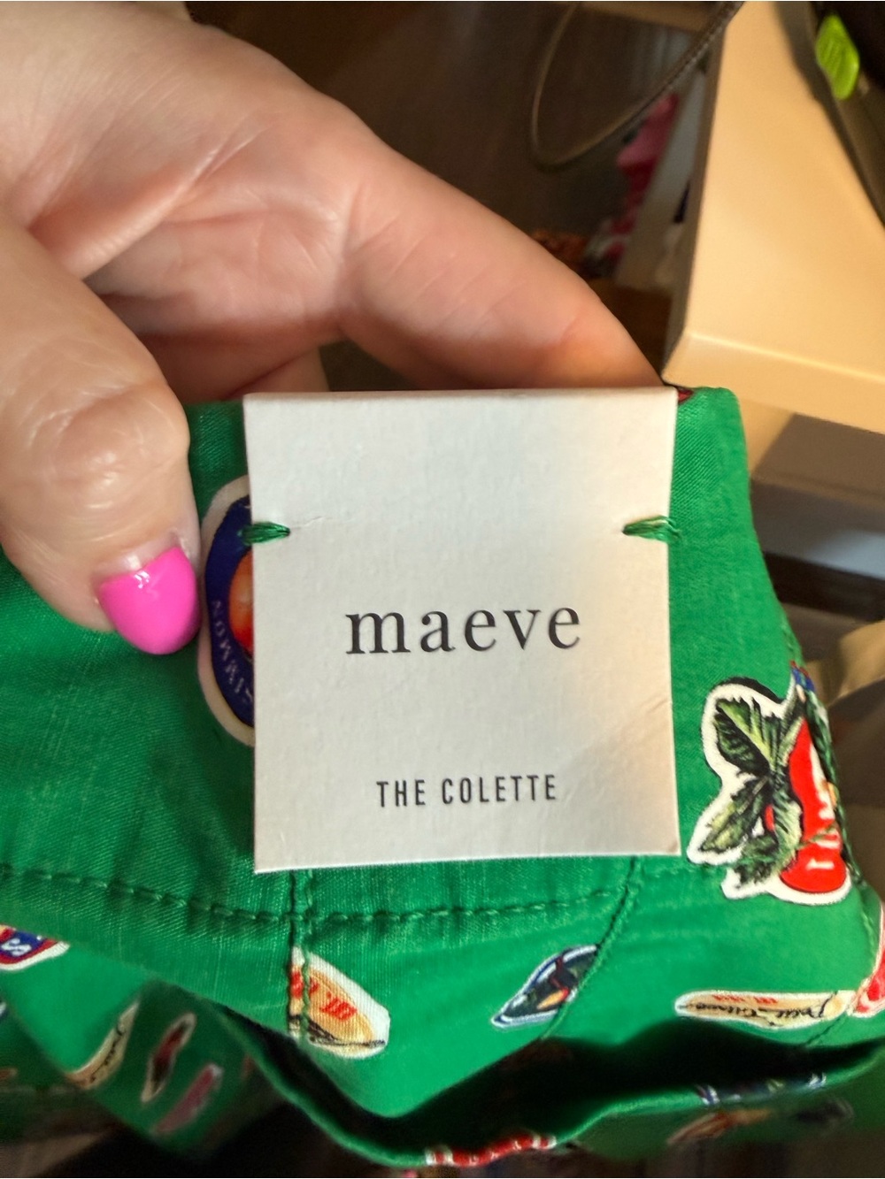 Maeve The Colette Fruit Print Cropped Wide Leg Pants Size 29 NWT Anthro - Picture 5 of 11